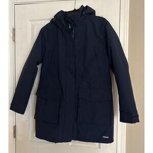 Land’s End Women’s Squall Waterproof Insulated Parka Coat Navy Size Medium 10-12